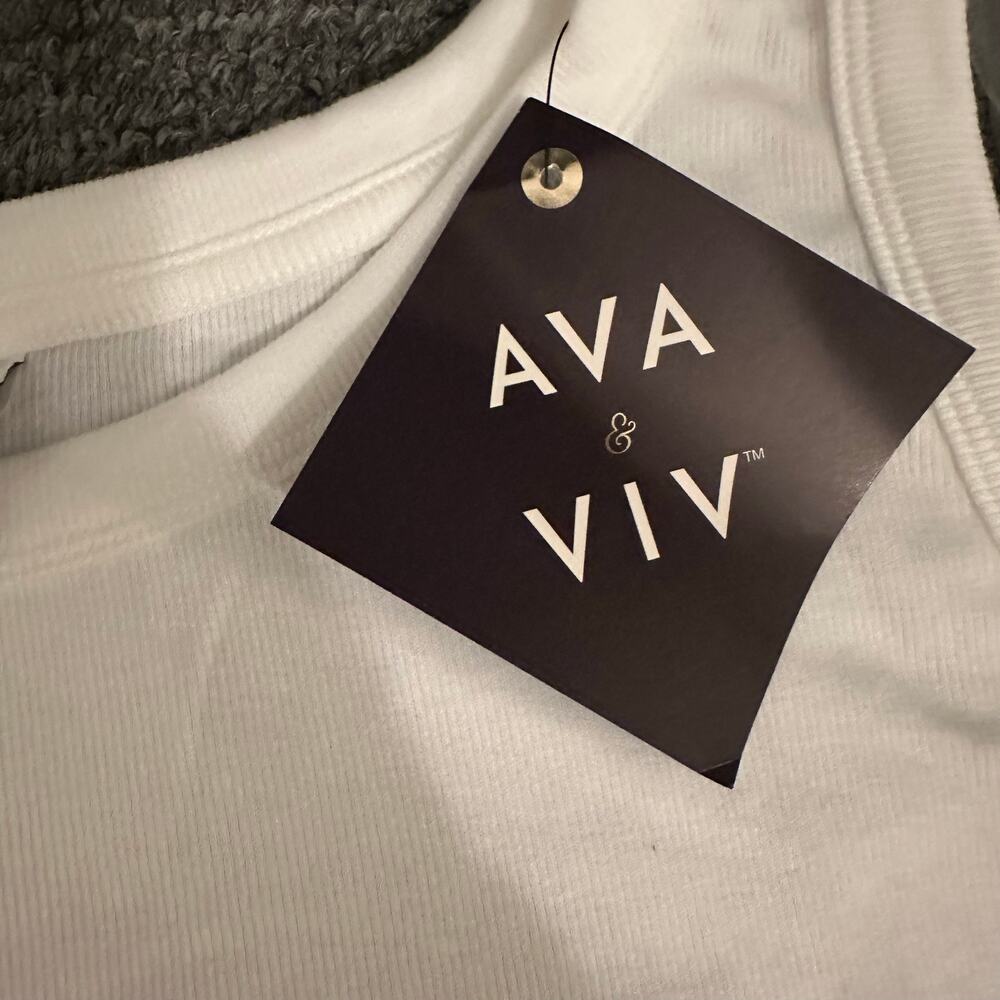 Lot of 5 Ava & Viv White Tank Top Size 4X - Picture 4 of 5